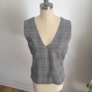 Chic plaid vest shirt
